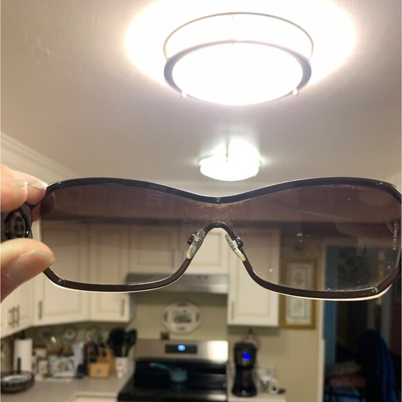 Chanel Bronze Tone/Brown Gradient 4164-B Camelia Shield Sunglasses w/ Case - Picture 3 of 17